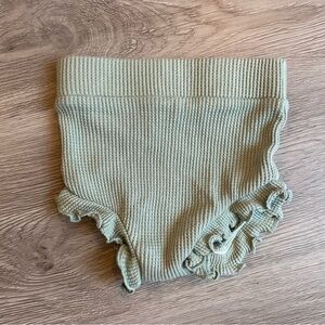 Spearmint Love‎ 0-3 months bloomer sage green waffle ruffles